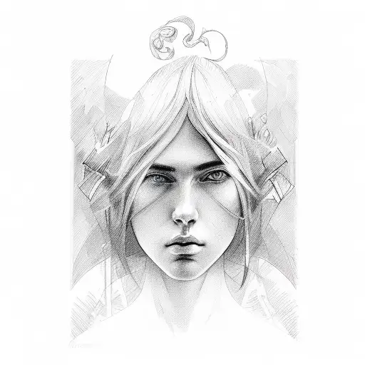 A Sketch-style Portrait Of A Musician With Angelic Features