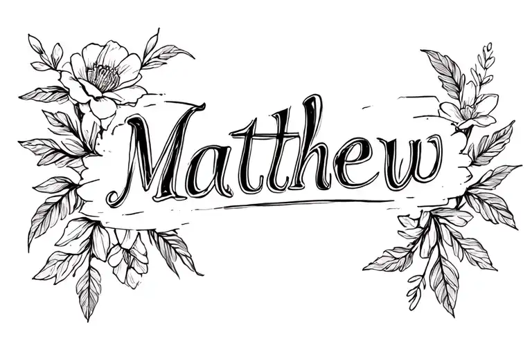 Floral Tramp Stamp With The Name Matthew Hidden