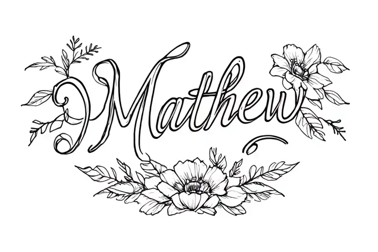Floral Tramp Stamp With The Name Discreetly Matthew Hidden