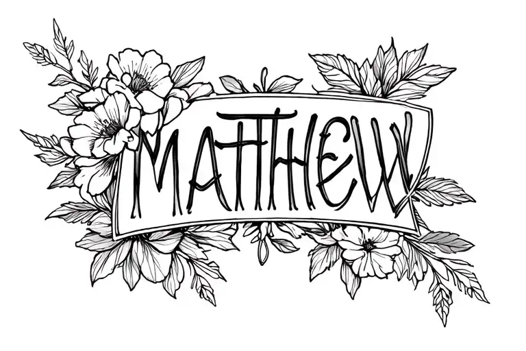 Floral Tramp Stamp With The Name Matthew Worked Into The Design So It's Not Noticeable