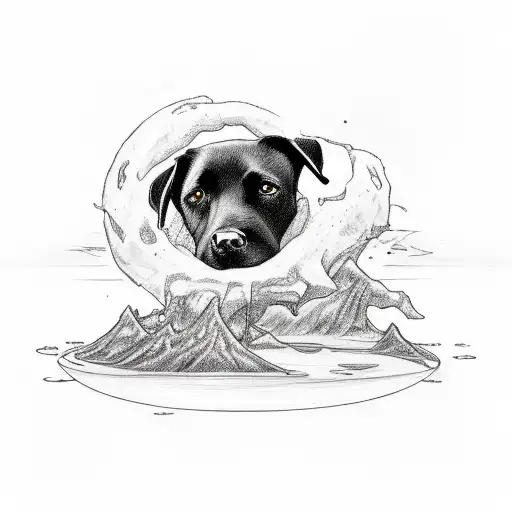Black Labrador Interfering The Creation Of Adam