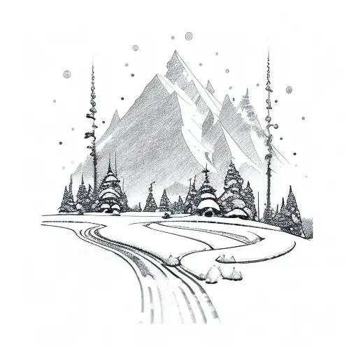 A Dj Mixing Music With A Snowy Mountain Backdrop