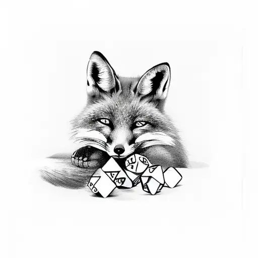 Fox Sleeping On A Dice