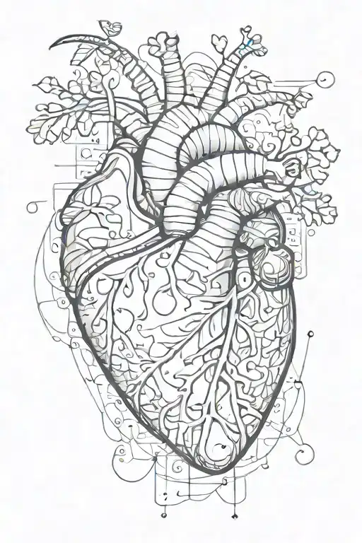 Abstract Design With The Letters J And C Inside A Human Heart