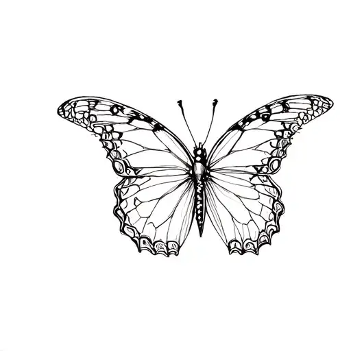 Fine Line Monarch Butterfly