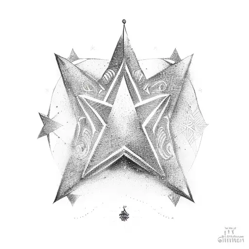 Druze Star And Lebanese Pine Tree Symbol