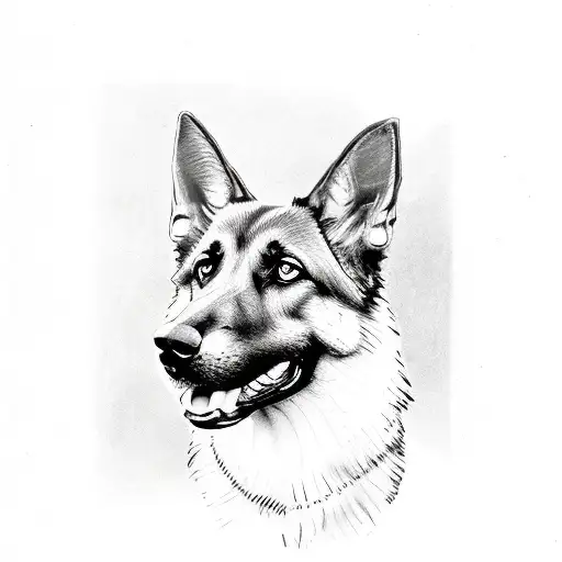 German Shepard Just Ears Outline