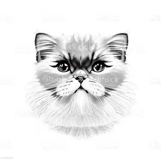 Cute Persian Cat With Flowers