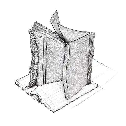 A Staple Of Books With An Open Book On Top And Out Of That Book On Top The Pages Flew Away