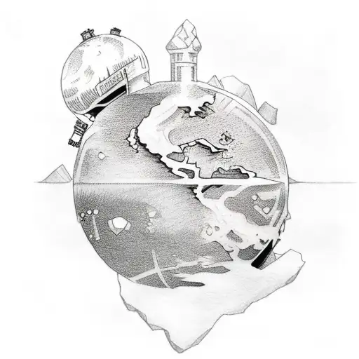 A Tattoo Of A Frozen World Globe With Ice