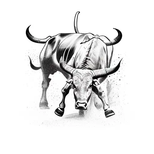 A Dynamic Sketch Of A Jallikattu Bull Riding A Motorcycle