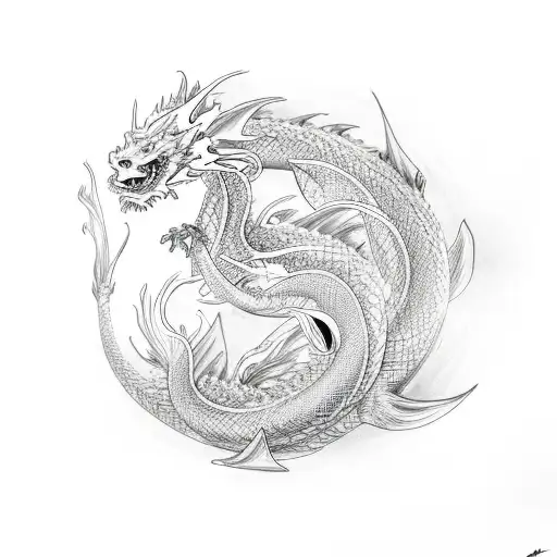 Koi Fish Turning Dragon