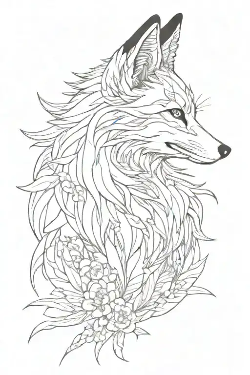 Fox In Japanese Style 3D Looking Left