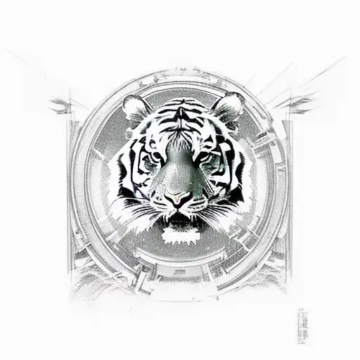 Tiger Walking Down Steps Towards Sufferring With Souls Flying Upward Surround Him