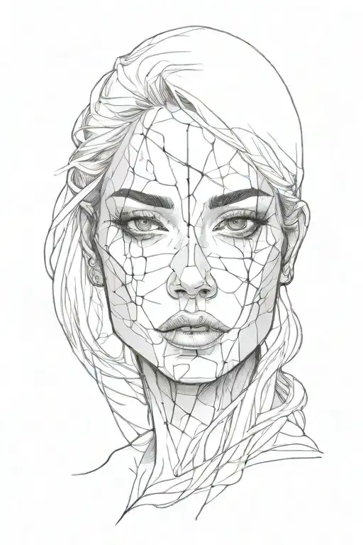 Woman Face Black Tears Black Eyes