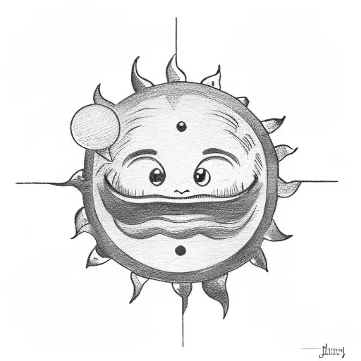 A Whimsical Illustration Of A Sun With A Speech Bubble Saying 'Bonjour'