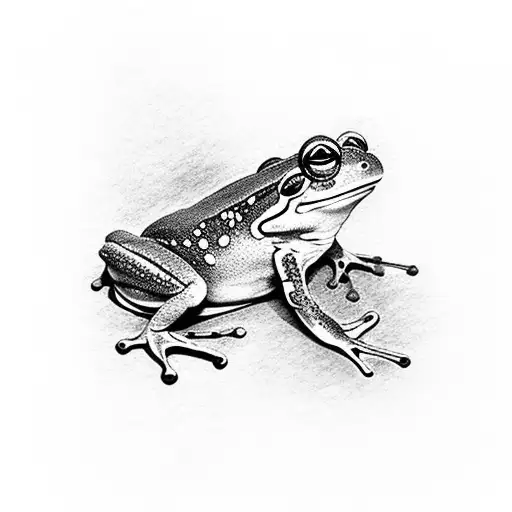 Etch Tattoo Of A Frog