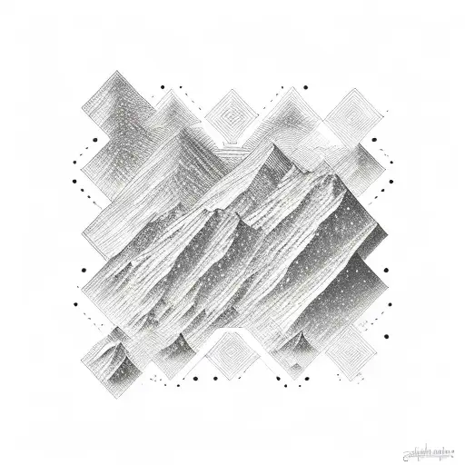 A Binary Code Pattern Forming A Mountain Range