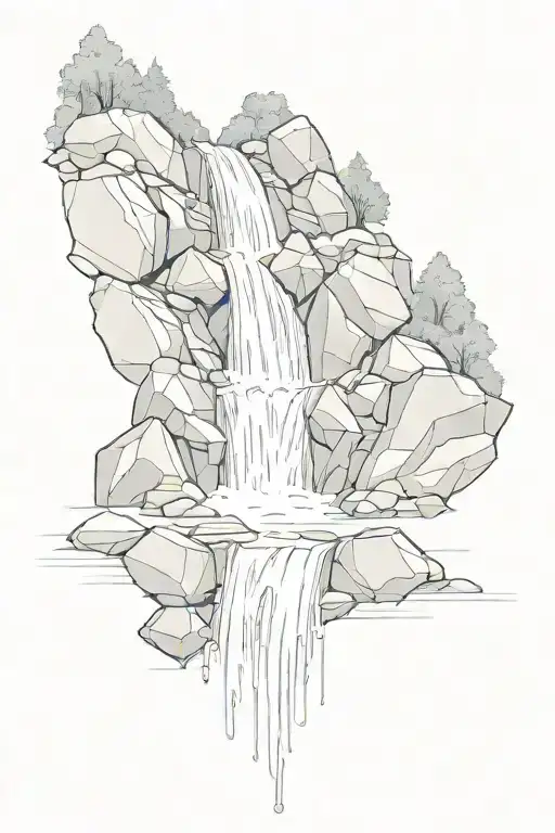 Waterfall With Rocks