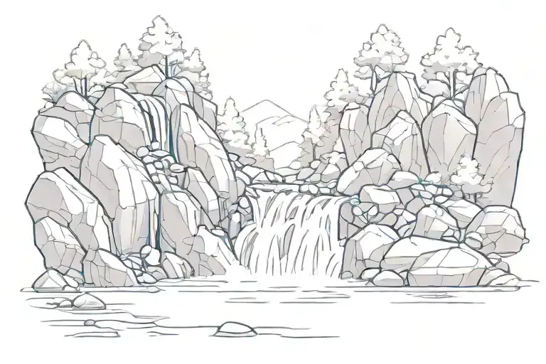 Waterfall With Rocks