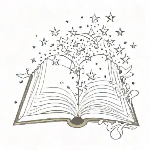 Open Book With Star Rain