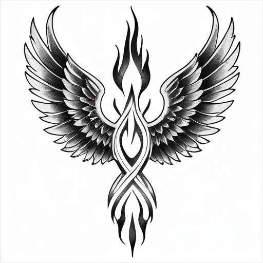 Sacred Wings of the Eternal Flame Tattoo idea