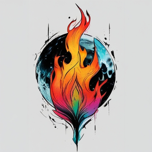 Moonlit Flame of Destiny Tattoo idea