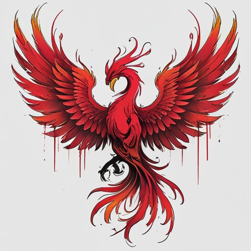Crimson Wings of the Silent Phoenix Tattoo idea