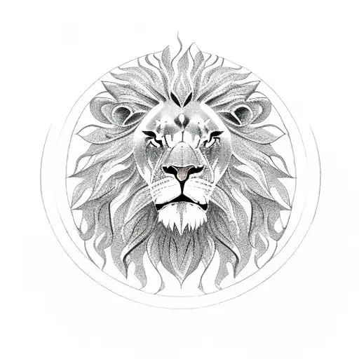 A Full-face Lion's Head In A Ring With A Greek Ornament