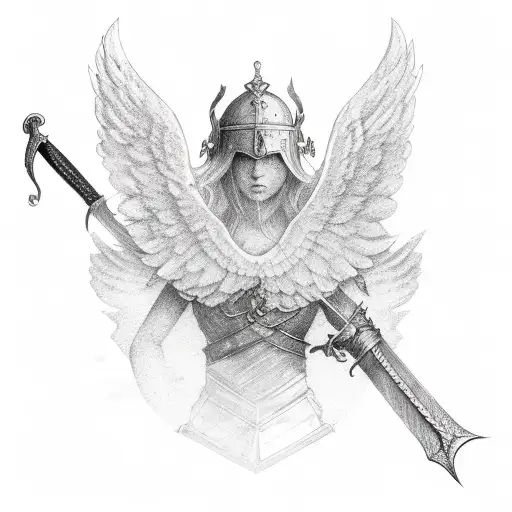 Wings And Sword In The Half