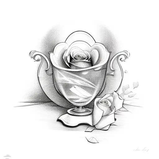 Rose In Martini Glass