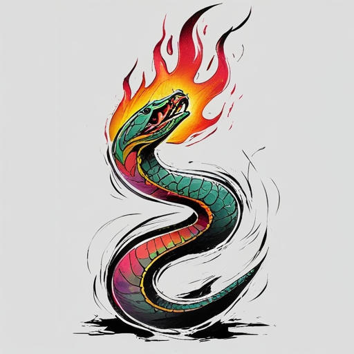 Sacred Serpent’s Flame Tattoo idea