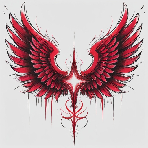 Crimson Wings of Eternal Soul Tattoo idea