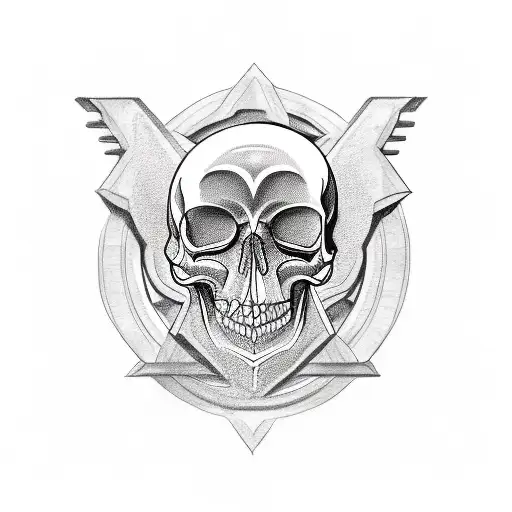 A Tattoo Of A Motorbike Chain Forming The Shape Of A Skull