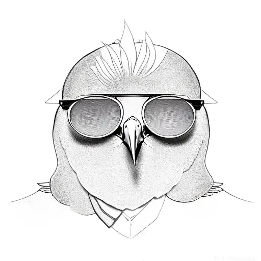 An Incredibly Cool Seagull In Sunglasses With A Weight On Its Wing