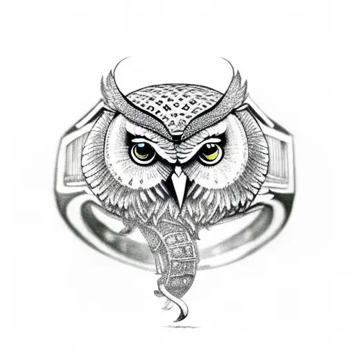 Owl And Elephant On Ring