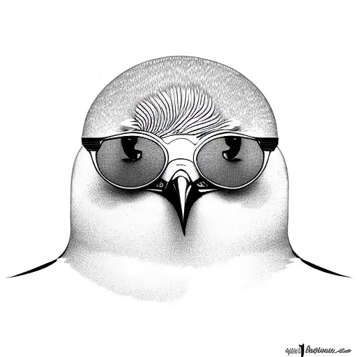 An Incredibly Cool Seagull In Sunglasses With A Weight On Its Wing