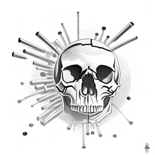 Skull Made Of Bullets