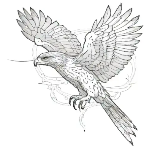 Falcon Hunting In Flight
