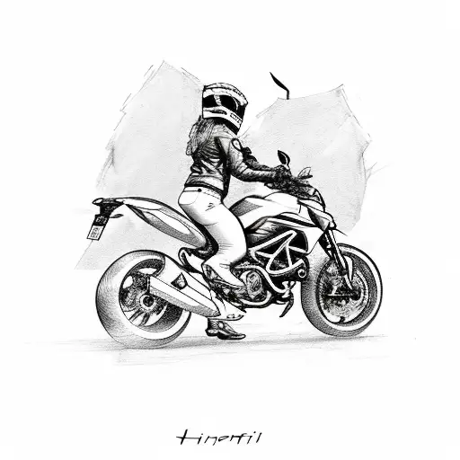 Female Driver On Ducati Hypermotard 1100