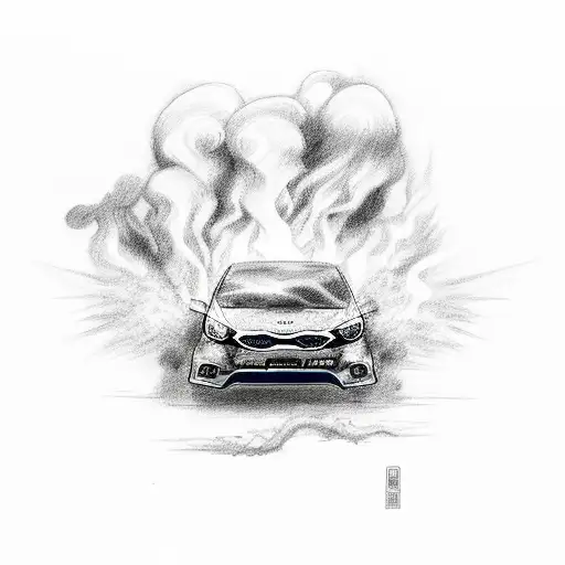 Kia Rio On Fire