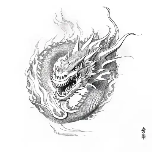 Dragon Rising From Fire