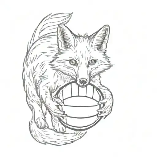 Fox Around A Volleyball