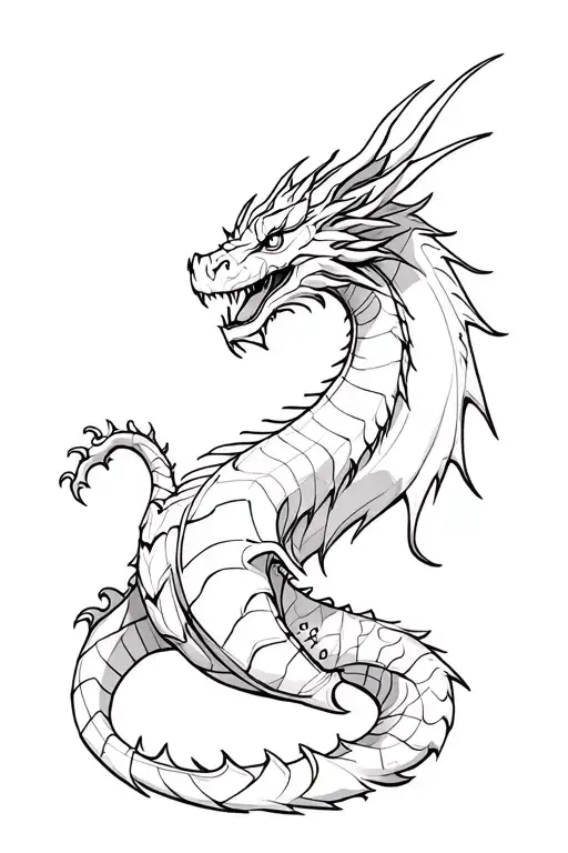 Draw Me 3D Tattoo Design Featuring Dragon