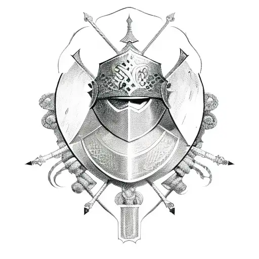 A Sketch-style Illustration Of A Medieval Knight's Armor Adorned With Intricate Celtic Knots