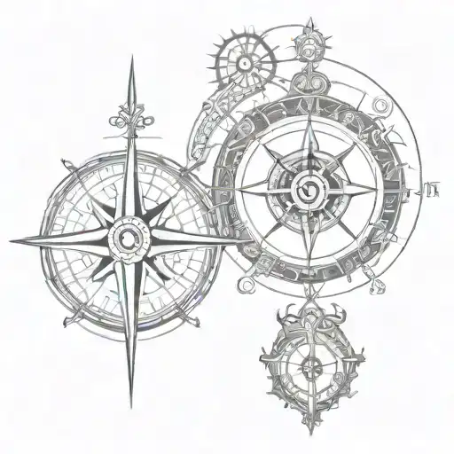 A Viking Compass With The Symbol As The Direction North South East West