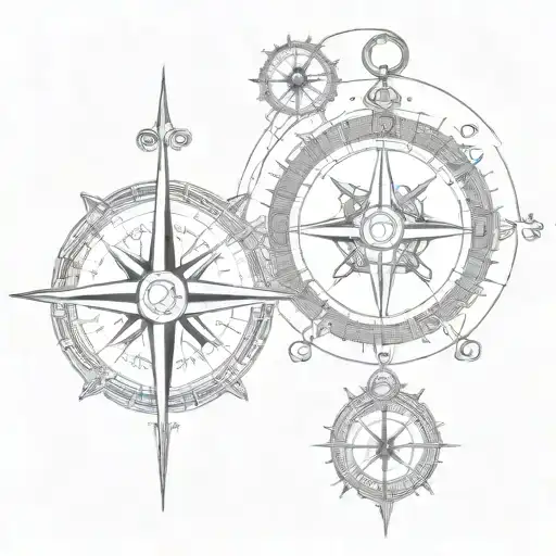 A Viking Compass With The Symbol As The Direction North South East West