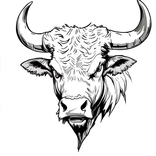 Angry And Charismatic Bull Head
