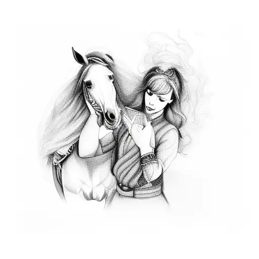 Women's Hand With Horse