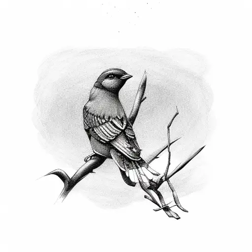 Flock Of Little Birds In Black Colour